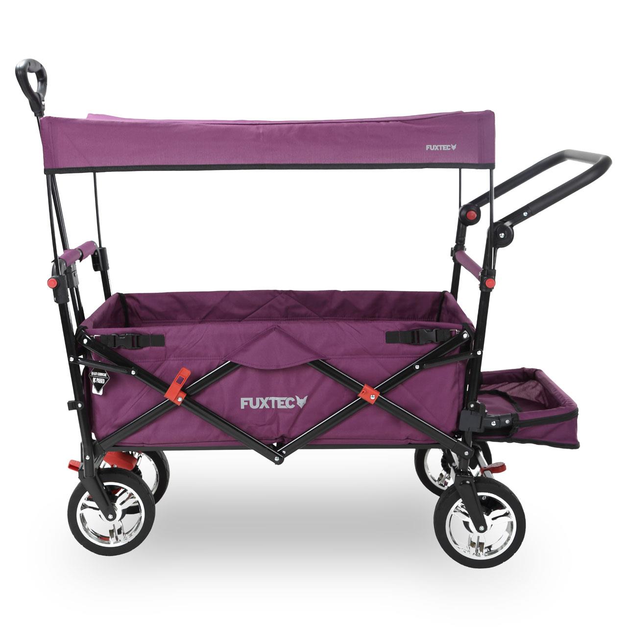 B-Ware FUXTEC Bollerwagen FX-CT800 mit UV-geschütztem Sonnendach,Schiebegriff & Innenraumverlängerung