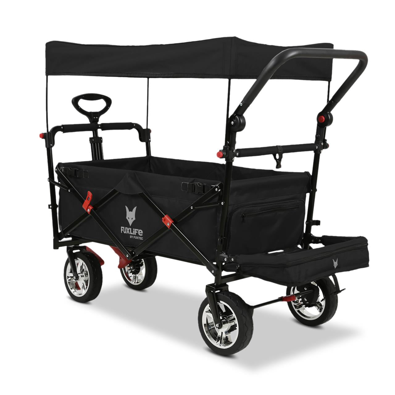 B-Ware FUXTEC Bollerwagen FX-CT800 mit UV-geschütztem Sonnendach,Schiebegriff & Innenraumverlängerung