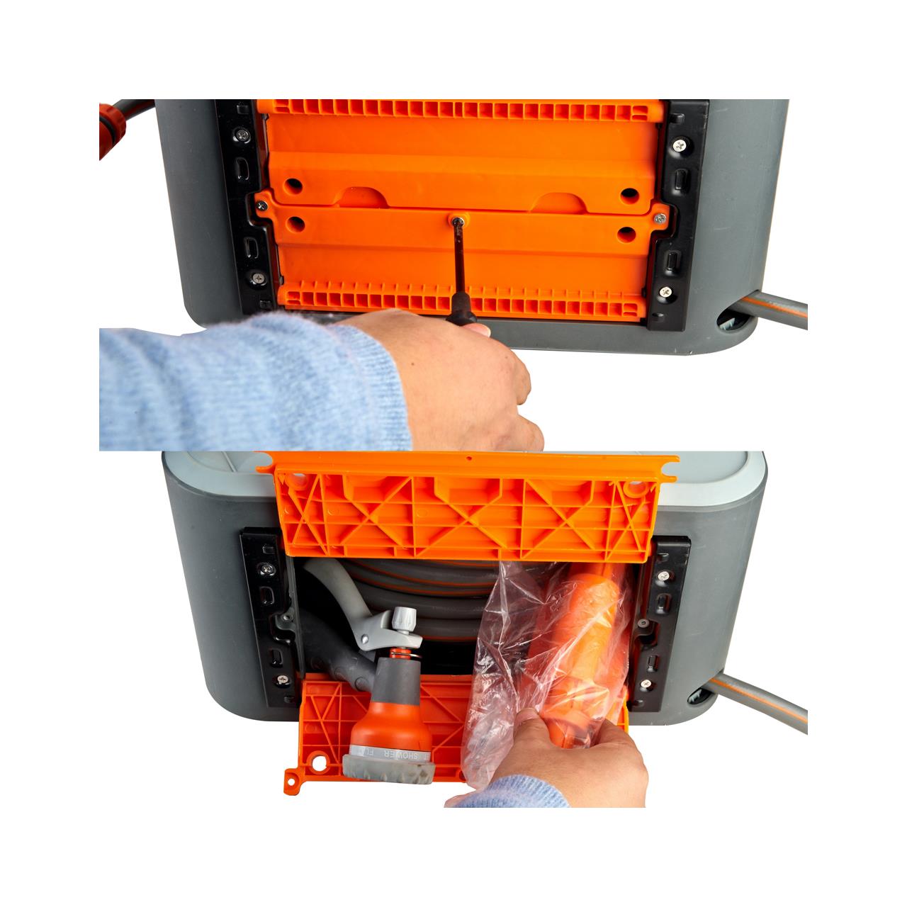 B-WARE 20m moderner quadratischer Schlauchaufroller