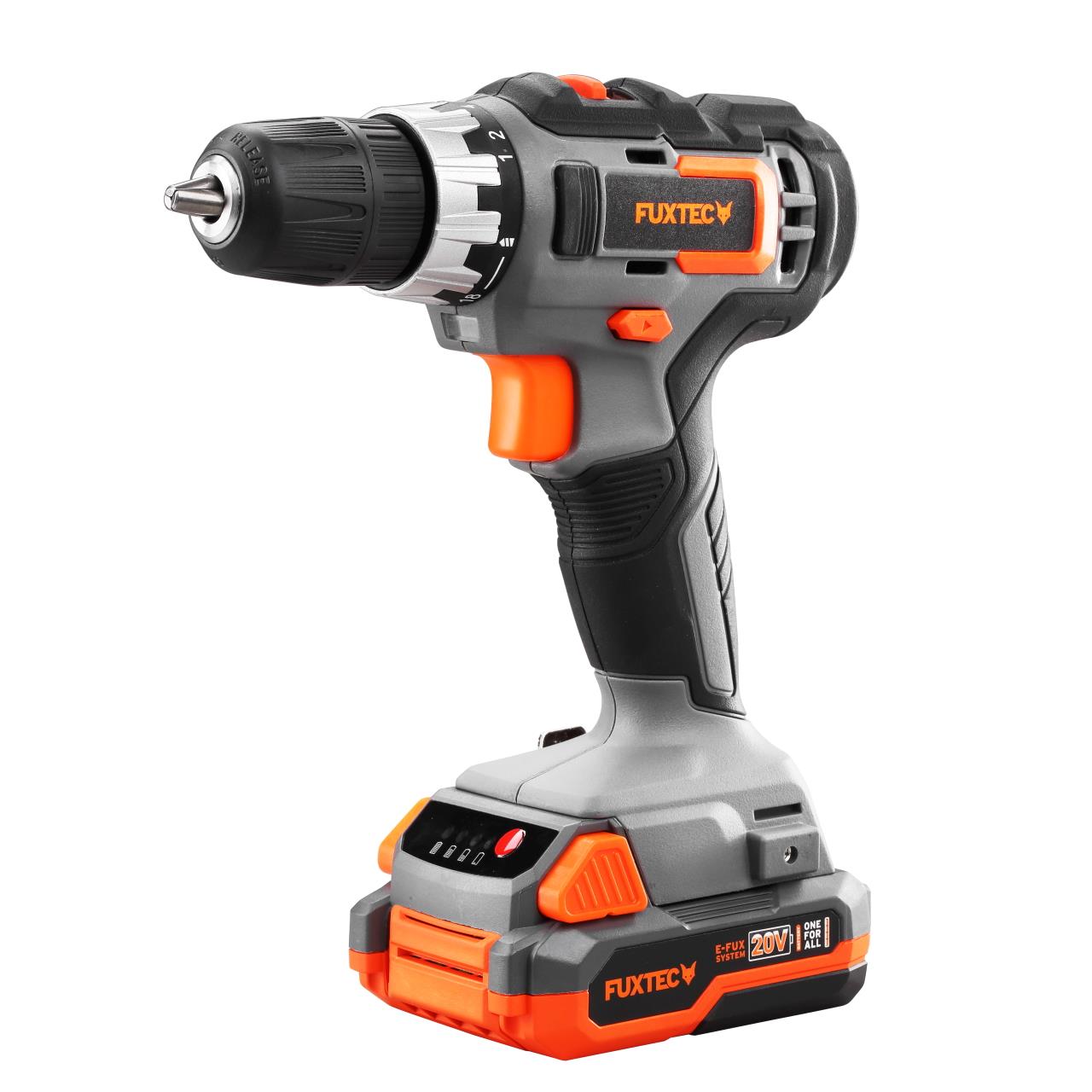 B-WARE FUXTEC 20V Akkuschrauber FX-E1BS20 SET mit 2 x Akku 2Ah, 1 x Ladegerät 1A