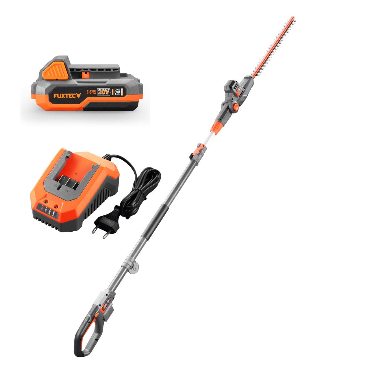 Bild 1 B-WARE FUXTEC 20V Akku Hochheckenschere FX-E1HH20 SET mit 1 x Akku 2Ah, 1 x Ladegerät 2,4A