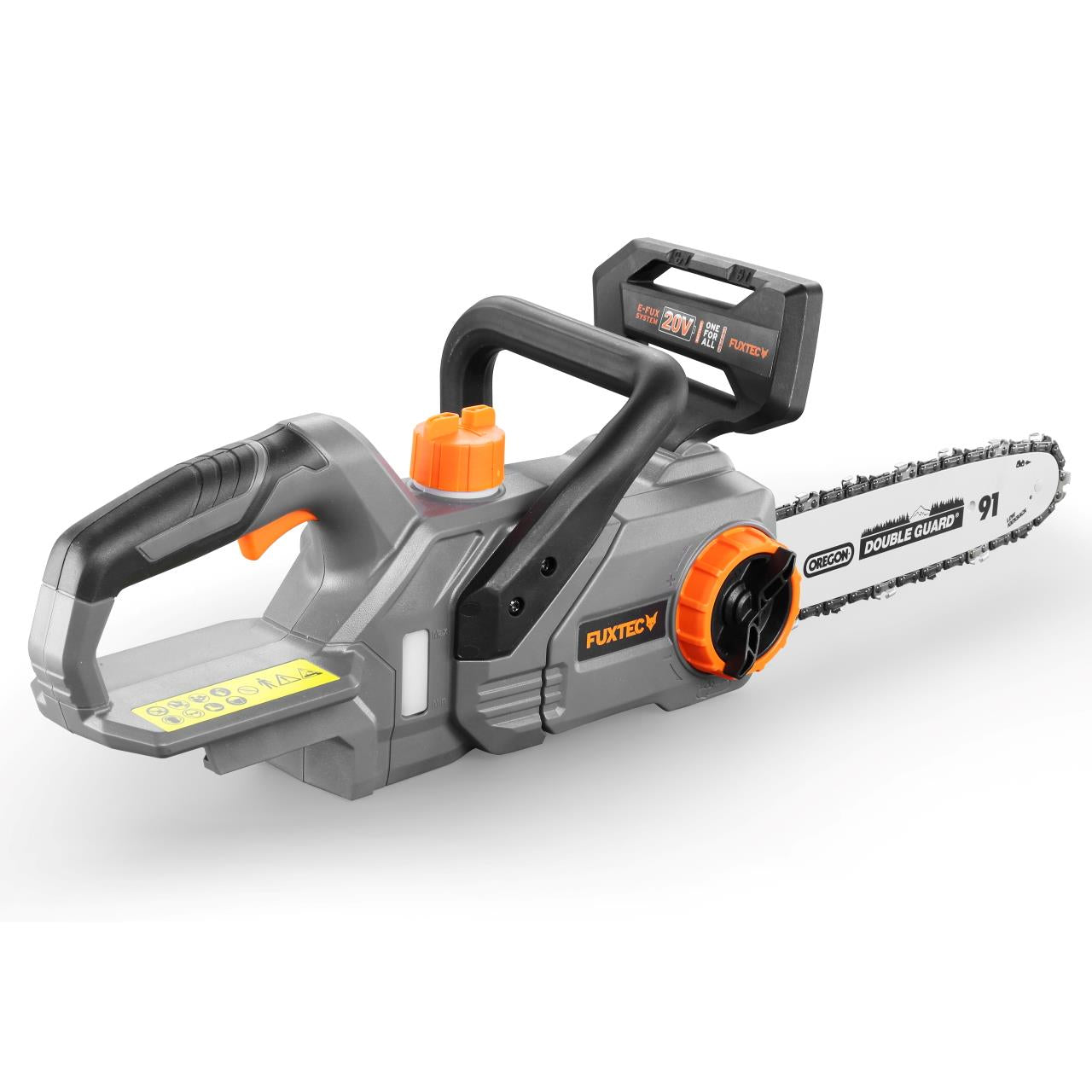 B-WARE FUXTEC 20V Akku Kettensäge FX-E1KS20 SET 2 mit 1 x Akku 2Ah, 1 x Ladegerät 2,4A