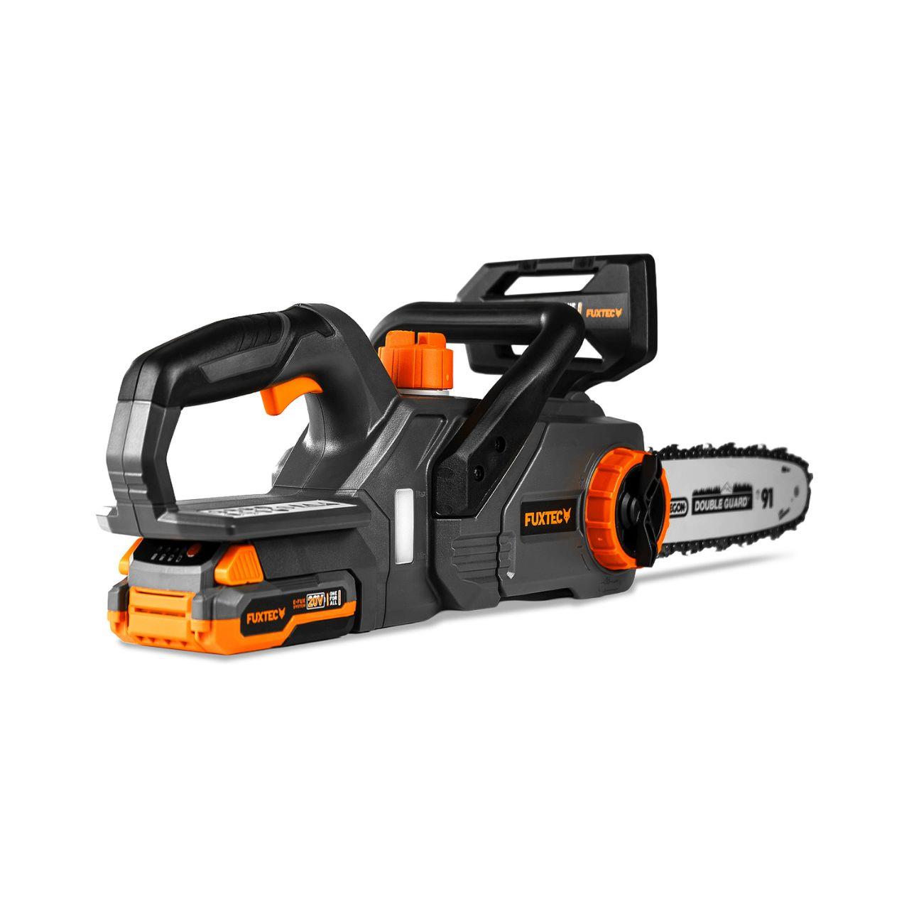 FUXTEC 20V Akku Kettensäge FX-E1KS20 SET 1 mit 1 x Akku 2Ah, 1 x Ladegerät 1A