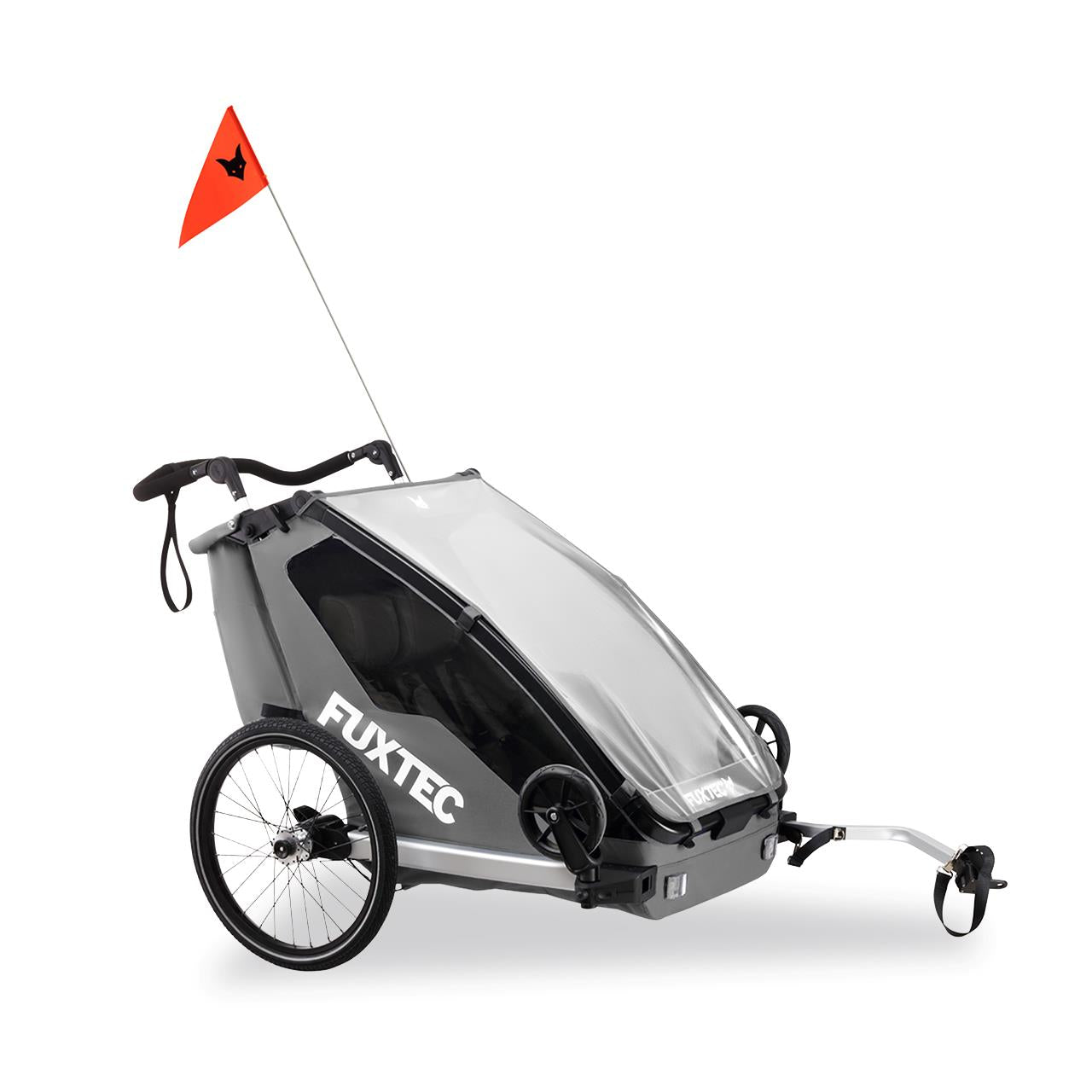 FUXTEC Fahrradanhänger/Jogger FX-FA1-SET-GRAU mit Jogger-Rad