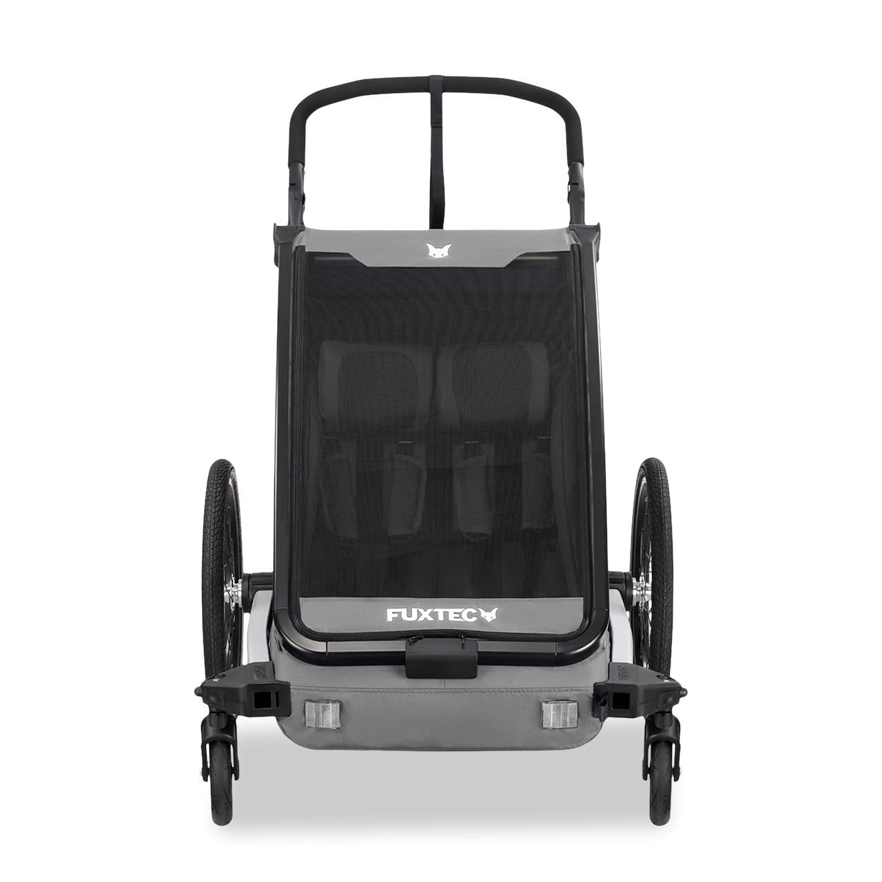 FUXTEC Fahrradanhänger/Jogger FX-FA1-SET-GRAU mit Jogger-Rad