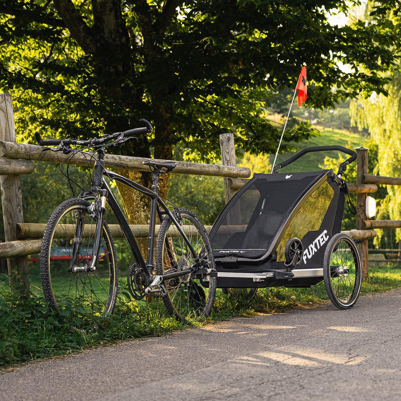 FUXTEC Fahrradanhänger/Jogger FX-FA1-SET-BLAU mit Jogger-Rad