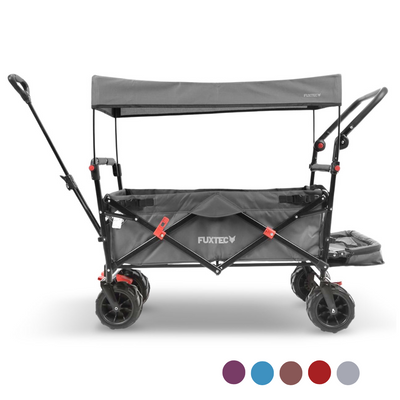 FUXTEC Strand-Bollerwagen FX-CTB800 mit UV-geschütztem Sonnendach,Schiebegriff & Innenraumverlängerung