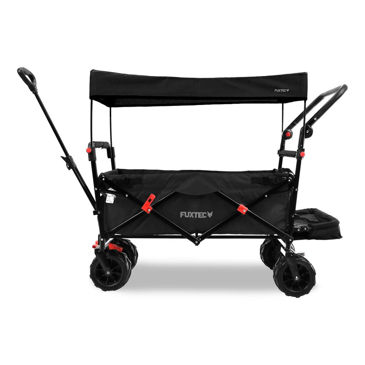 fuxtec bollerwagen als fahrradanhänger Strand-Bollerwagen FX-CTB800 mit UV-geschütztem Sonnendach,Schi Folding Bike Äpfel trocknen - 3 Ausrichtung:Linksarm-Relaxliege