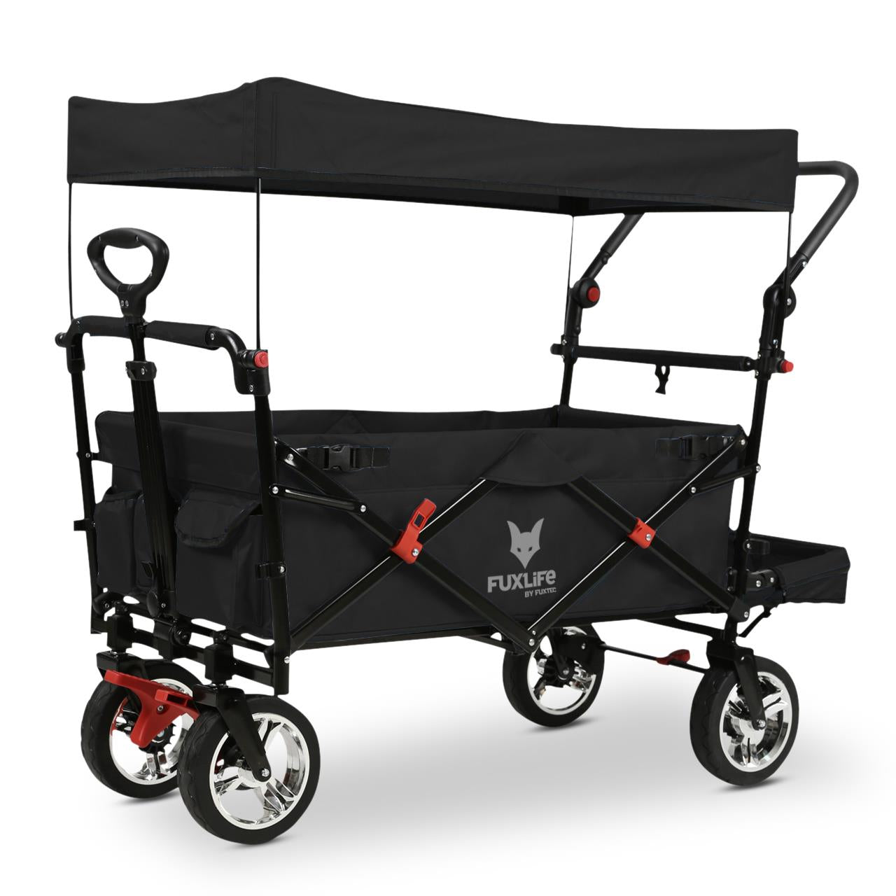 B-Ware FUXTEC Bollerwagen FX-CT800 mit UV-geschütztem Sonnendach,Schiebegriff & Innenraumverlängerung