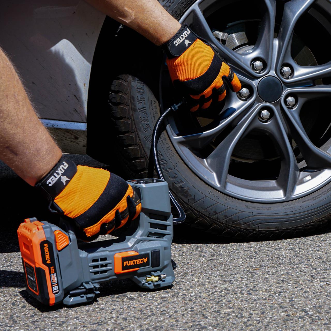 B-WARE FUXTEC 20V Akku Kompressor FX-E1CI20 ohne Akkupack, ohne Ladegerät