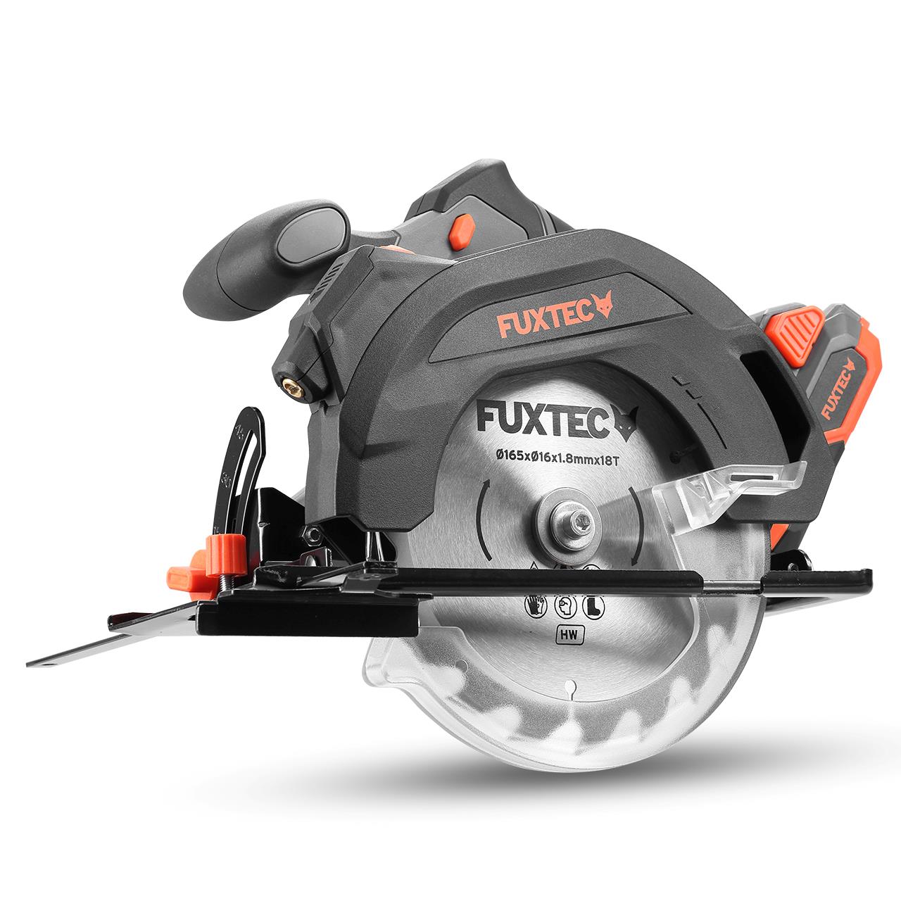 B-WARE FUXTEC 20V Akku Handkreissäge FX-E1CS20 SET mit 1 x Akku 4Ah, 1 x Ladegerät 1A