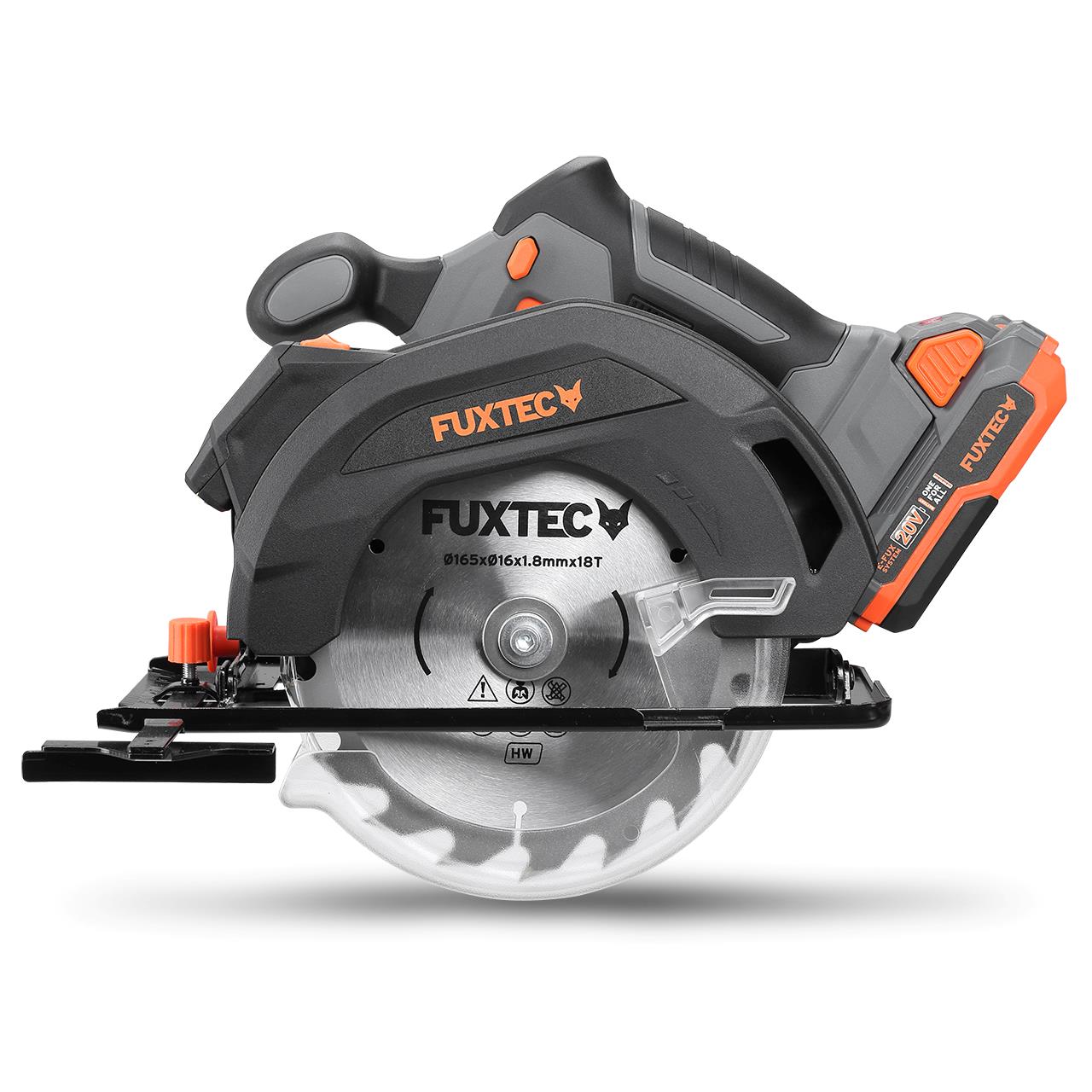 B-WARE FUXTEC 20V Akku Handkreissäge FX-E1CS20 SET mit 1 x Akku 4Ah, 1 x Ladegerät 1A