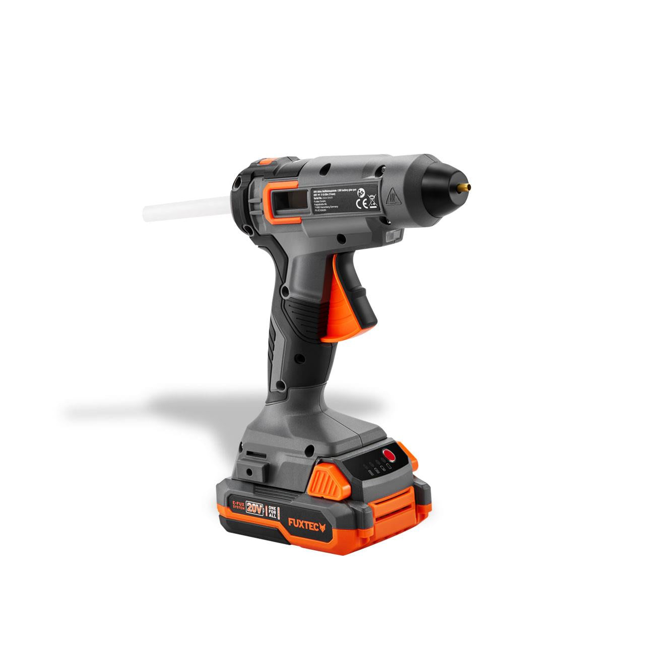 B-WARE FUXTEC 20V Akku Heißklebepistole FX-E1GG20 SET - mit 1x Akku 2Ah, 1x Ladegerät 2.4A