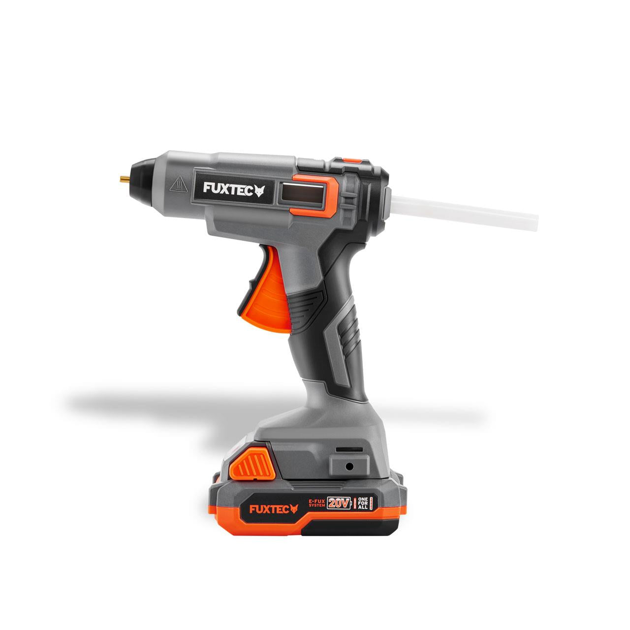 B-WARE FUXTEC 20V Akku Heißklebepistole FX-E1GG20 SET - mit 1x Akku 2Ah, 1x Ladegerät 2.4A