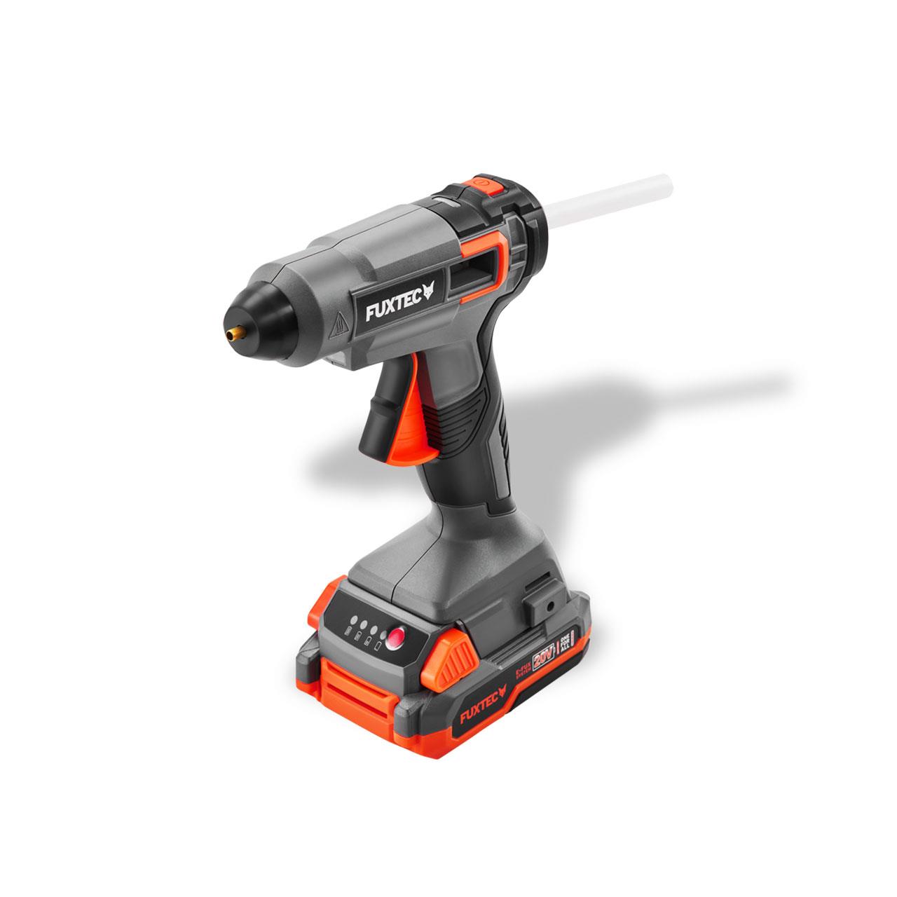 B-WARE FUXTEC 20V Akku Heißklebepistole FX-E1GG20 SET - mit 1x Akku 2Ah, 1x Ladegerät 2.4A