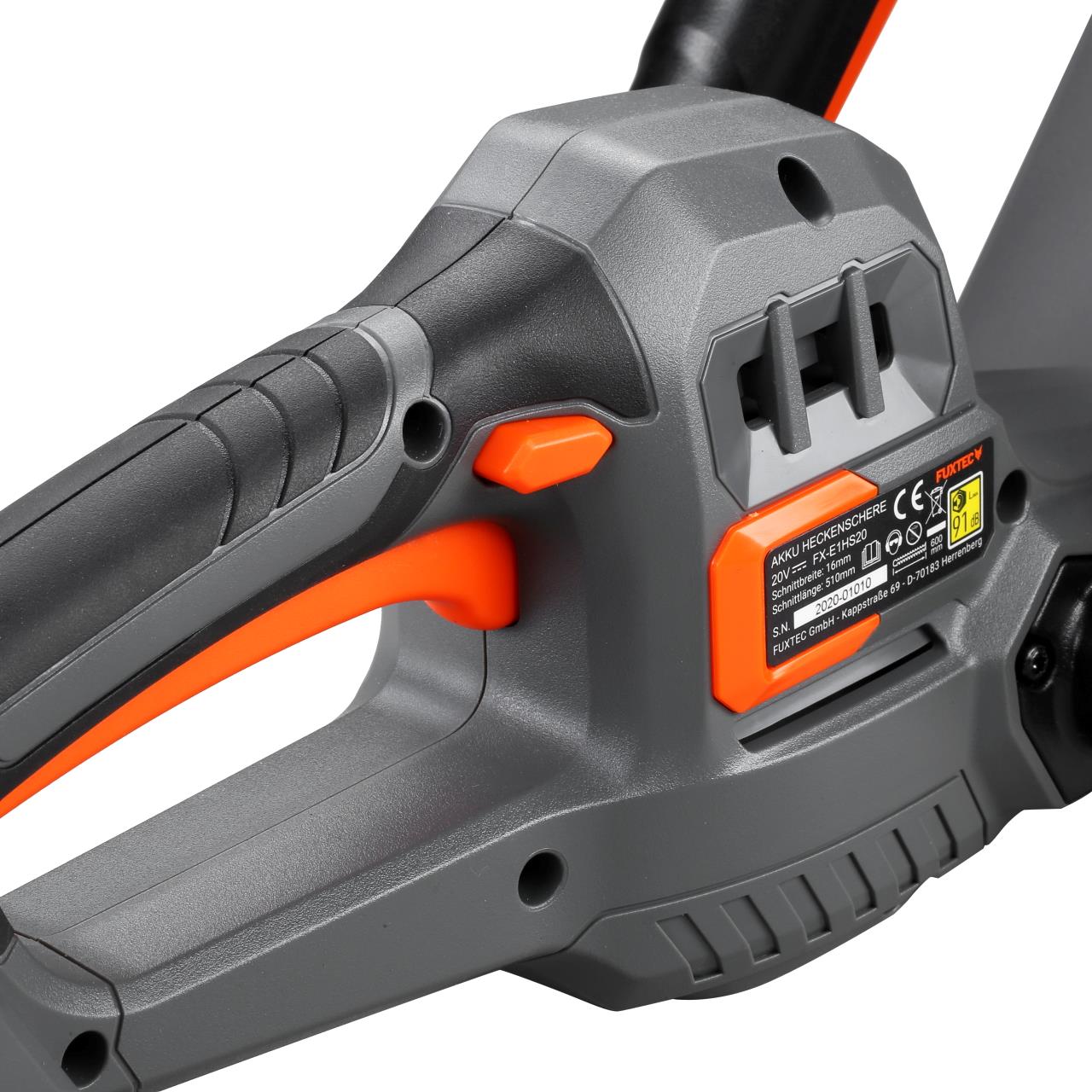 B-WARE FUXTEC 20V Akku Heckenscheren FX-E1HS20 SET mit 1 x Akku 2Ah, 1 x Ladegerät 1A