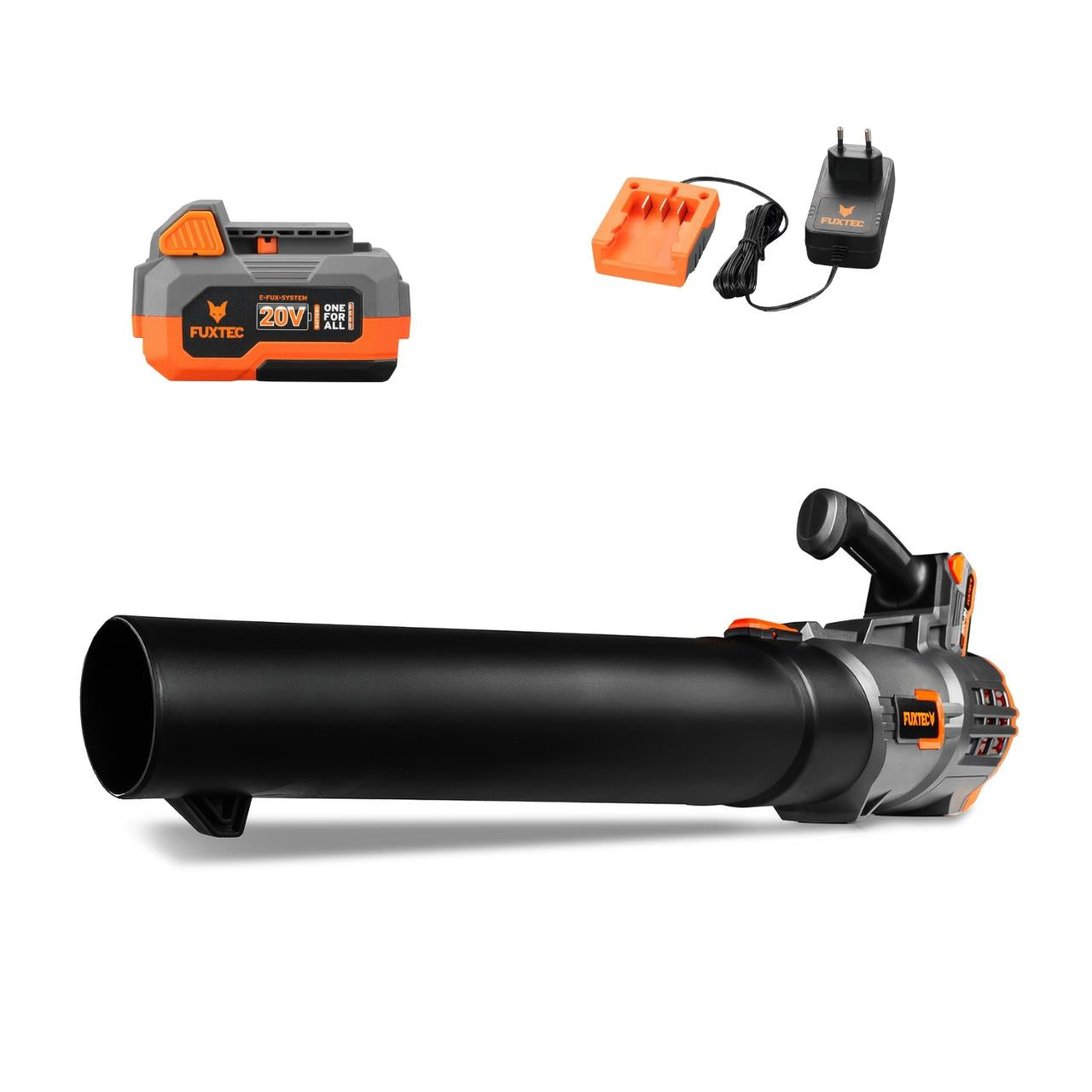 B-WARE FUXTEC 20V Akku Laubbläser FX-E1LB20 SET 1 mit 1 x Akku 4Ah, 1 x Ladegerät 2,4A