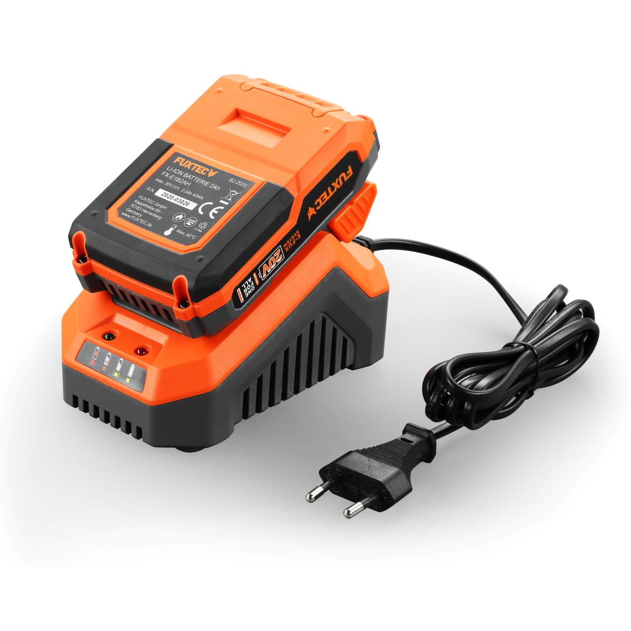 B-WARE FUXTEC 20V Akku Laubbläser FX-E1LB20 SET 1 mit 1 x Akku 4Ah, 1 x Ladegerät 2,4A