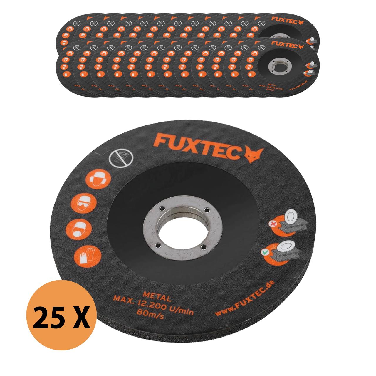 25er Set 115mm Trennscheiben für Metall, Stahl & Inox für 20V Akku Winkelschleifer FX-E1WS20