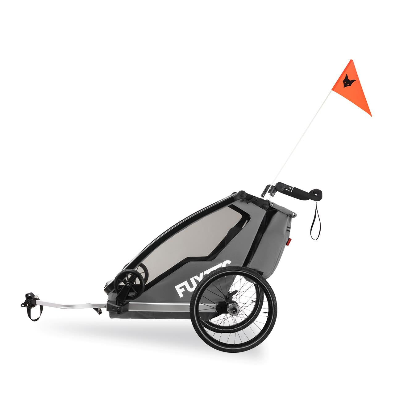 FUXTEC Fahrradanhänger/Jogger FX-FA1-SET-GRAU mit Jogger-Rad
