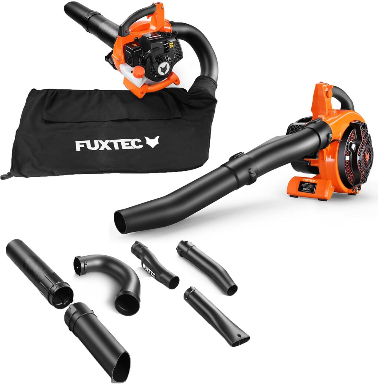 B-WARE FUXTEC FX-LBS126 4in1 Laubsauger, Laubbläser, Laubhäcksler inkl. zwei Blasrohre