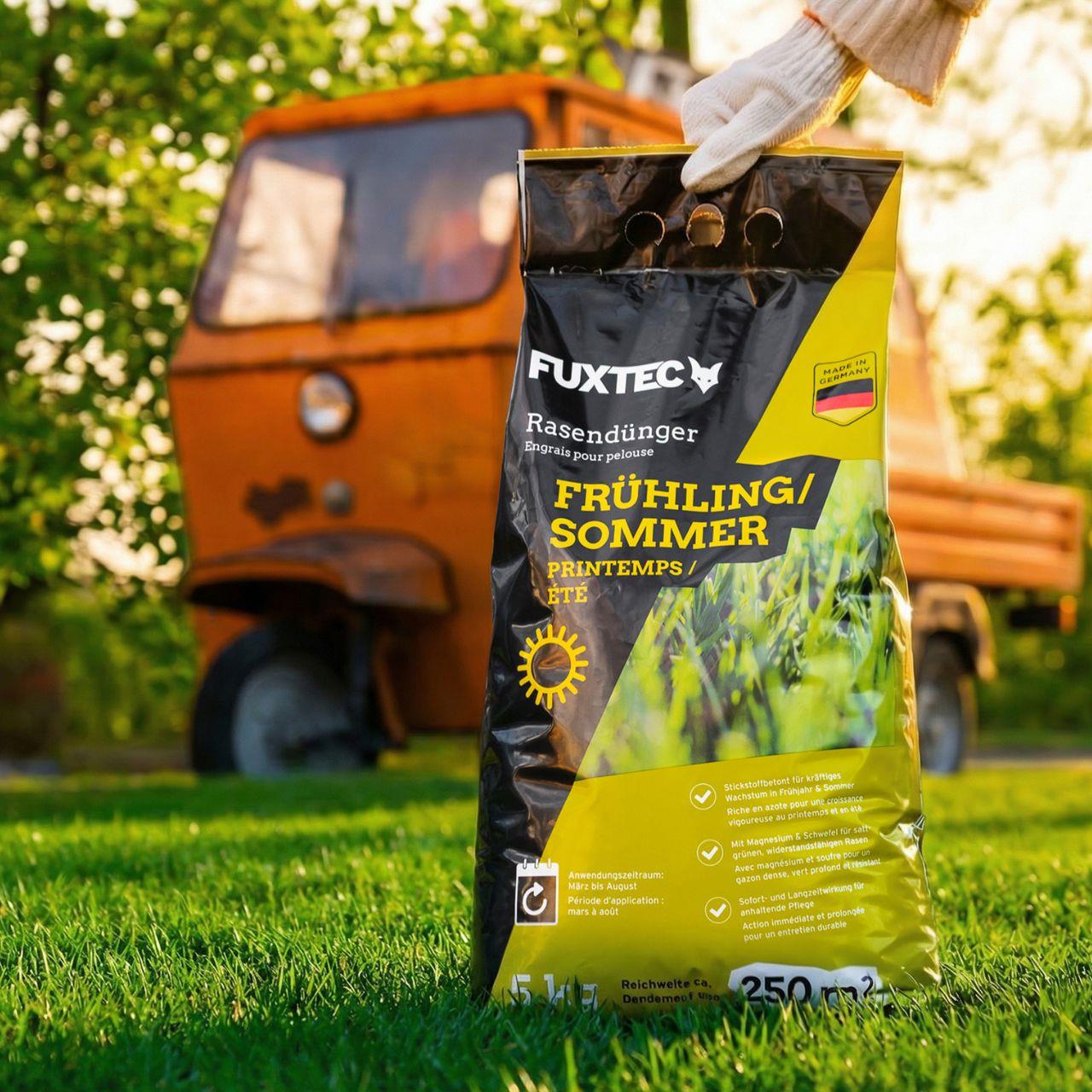 FUXTEC Rasendünger Frühjahr/Sommer FX-RDFS 10kg für 500qm