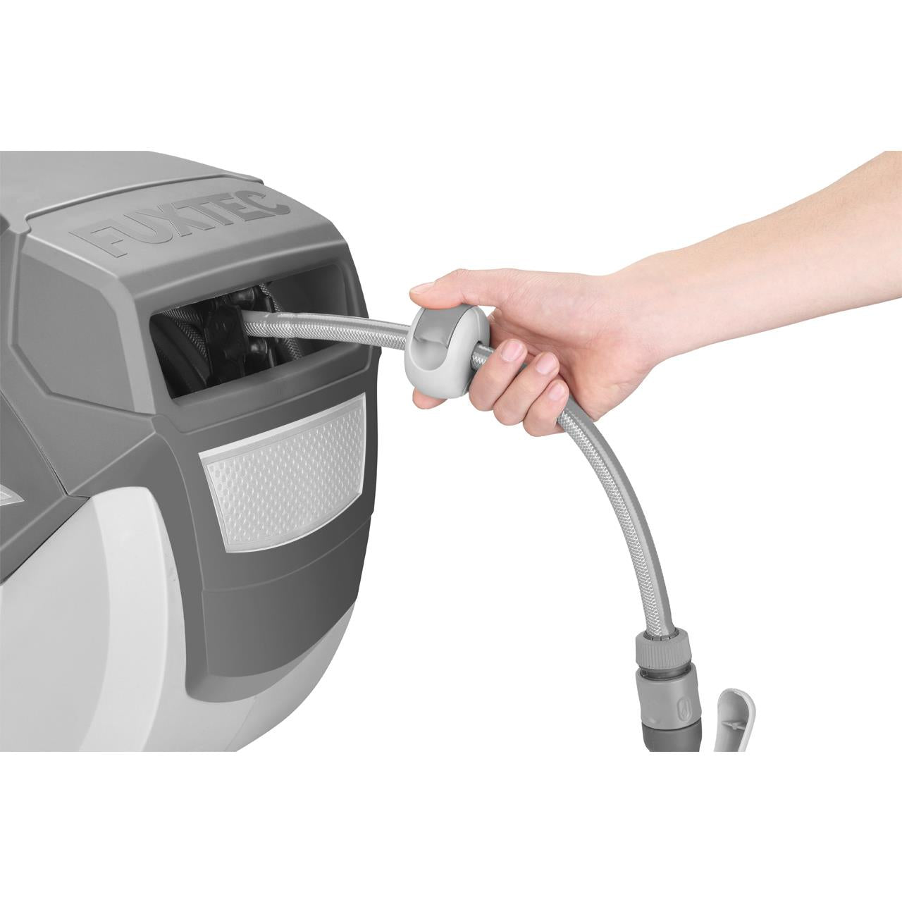 B-WARE FUXTEC Wasserschlauchaufroller 30m rund FX-WSA30G Grau